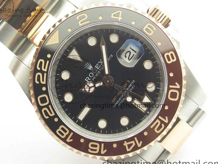 AAA Replica Watches Best Black Resilient BP RG GMT-Master RG Bezel Brown Black II on 126711CHNR SS Bracelet 3365 Dial Edition Ceramic SS 0118